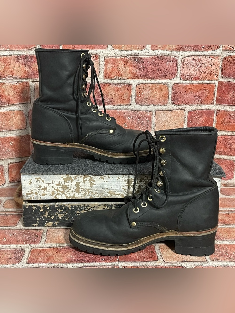 Georgia Boot Black Lace-Up Women's Work Boots